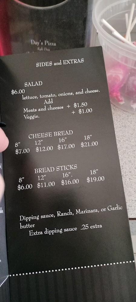 Day's Pizza Menu image 1